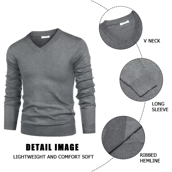 COOFANDY Mens V Neck Dress Sweater Long Sleeve Slim Fit Fashion Pullover Sweater