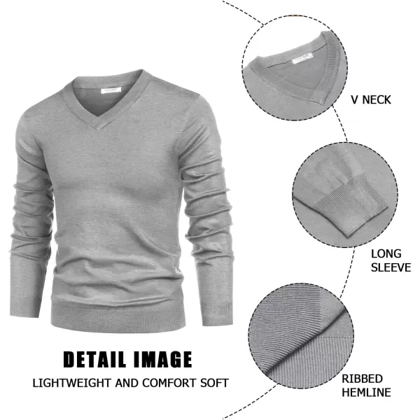COOFANDY Mens V Neck Dress Sweater Long Sleeve Slim Fit Fashion Pullover Sweater