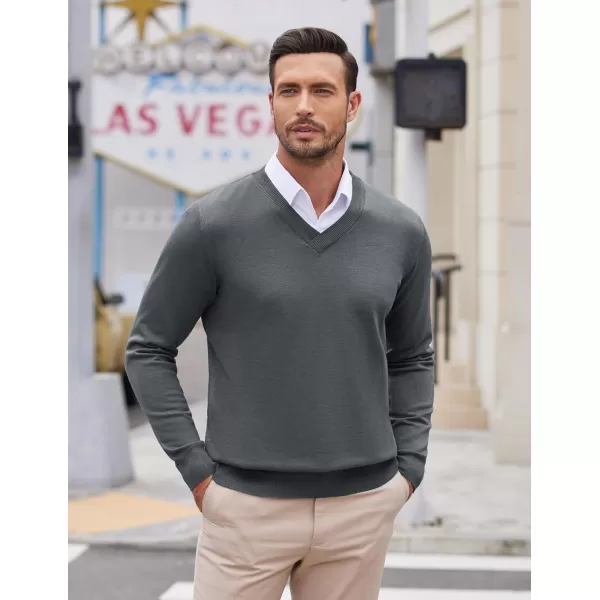 COOFANDY Mens V Neck Dress Sweater Long Sleeve Slim Fit Fashion Pullover Sweater