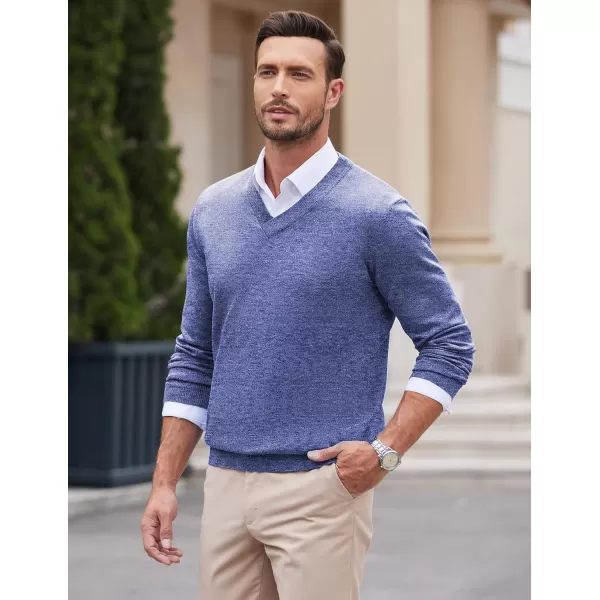 COOFANDY Mens V Neck Dress Sweater Long Sleeve Slim Fit Fashion Pullover Sweater