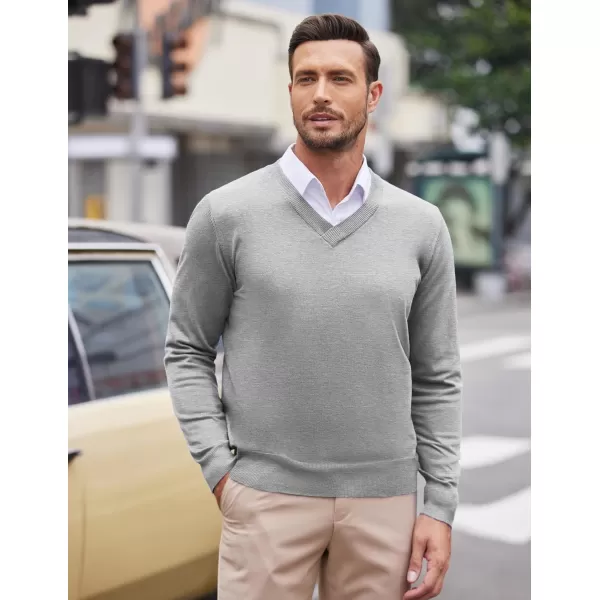 COOFANDY Mens V Neck Dress Sweater Long Sleeve Slim Fit Fashion Pullover Sweater
