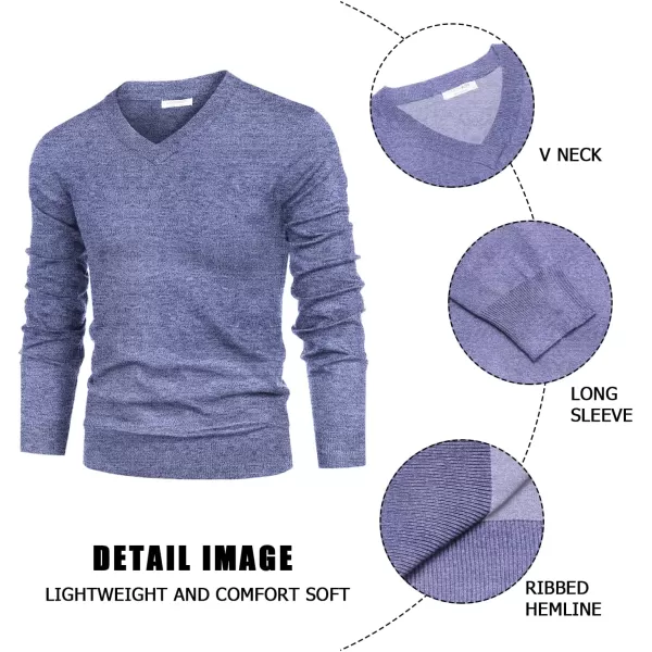 COOFANDY Mens V Neck Dress Sweater Long Sleeve Slim Fit Fashion Pullover Sweater