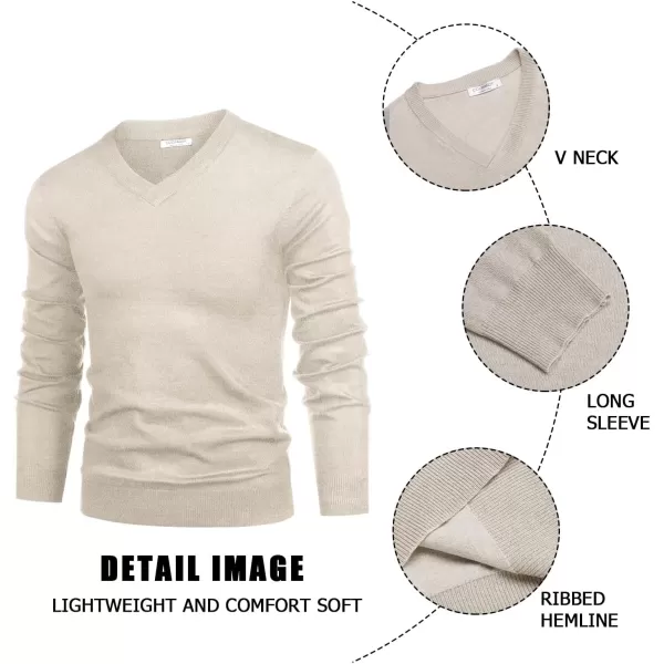 COOFANDY Mens V Neck Dress Sweater Long Sleeve Slim Fit Fashion Pullover Sweater