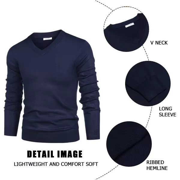 COOFANDY Mens V Neck Dress Sweater Long Sleeve Slim Fit Fashion Pullover Sweater