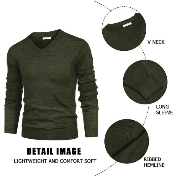 COOFANDY Mens V Neck Dress Sweater Long Sleeve Slim Fit Fashion Pullover Sweater