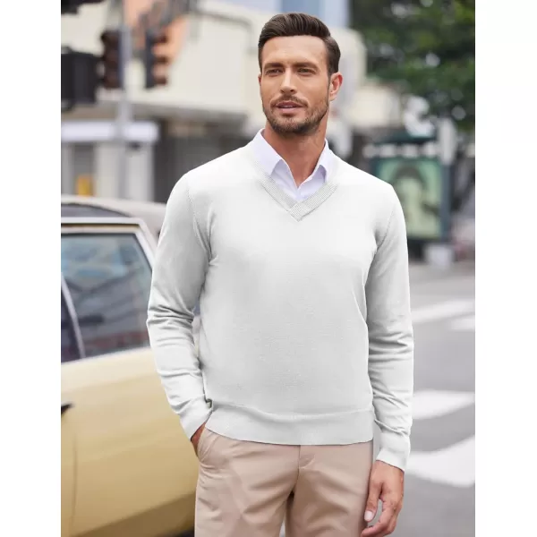 COOFANDY Mens V Neck Dress Sweater Long Sleeve Slim Fit Fashion Pullover Sweater