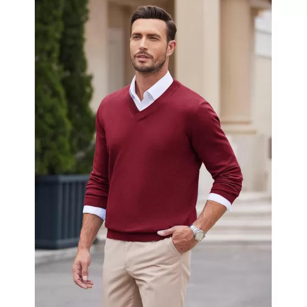 COOFANDY Mens V Neck Dress Sweater Long Sleeve Slim Fit Fashion Pullover Sweater