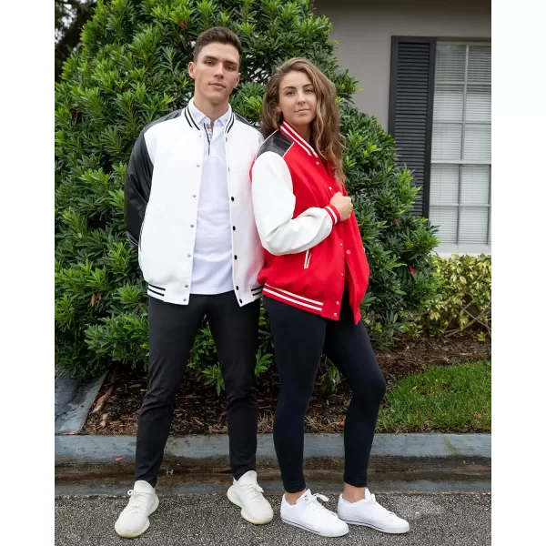 COOFANDY Mens Varsity Jacket Casual Leather Sleeve Baseball Letterman Bomber Jacket Coat