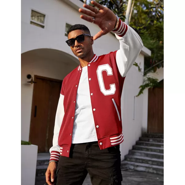 COOFANDY Men's Varsity Jacket Regular Fit Casual Letterman Baseball Bomber Jackets