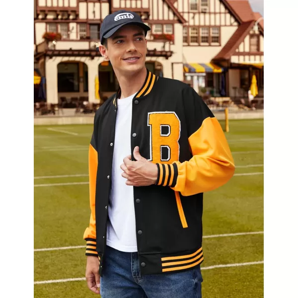 COOFANDY Men's Varsity Jacket Regular Fit Casual Letterman Baseball Bomber Jackets