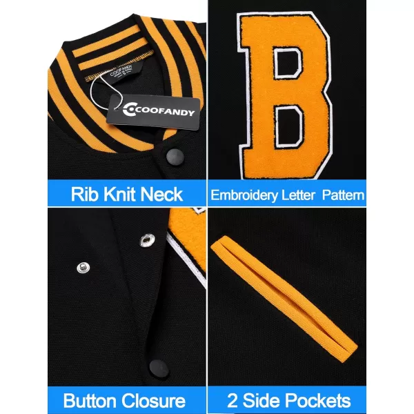 COOFANDY Men's Varsity Jacket Regular Fit Casual Letterman Baseball Bomber Jackets