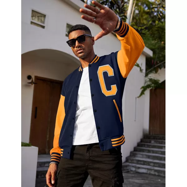 COOFANDY Men's Varsity Jacket Regular Fit Casual Letterman Baseball Bomber Jackets