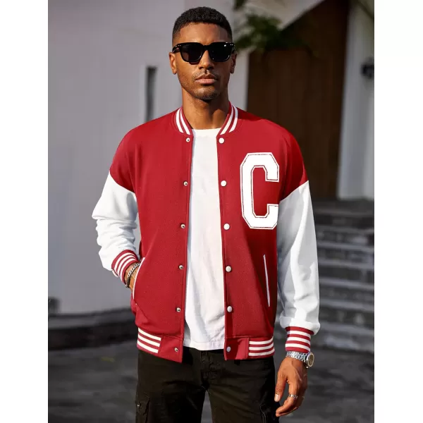 COOFANDY Men's Varsity Jacket Regular Fit Casual Letterman Baseball Bomber Jackets