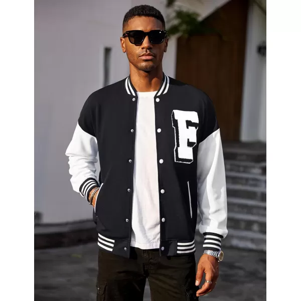COOFANDY Men's Varsity Jacket Regular Fit Casual Letterman Baseball Bomber Jackets