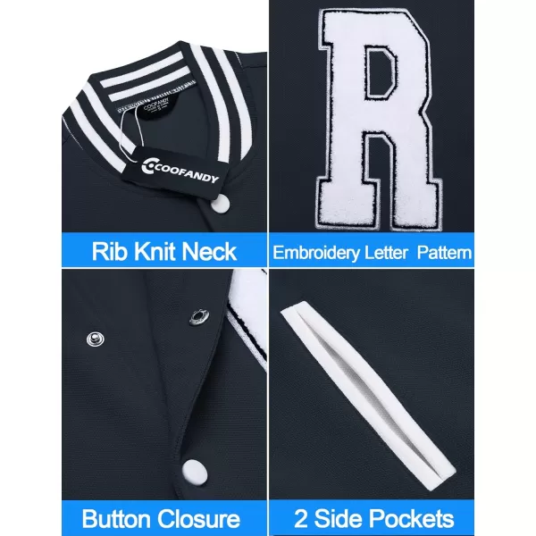 COOFANDY Men's Varsity Jacket Regular Fit Casual Letterman Baseball Bomber Jackets