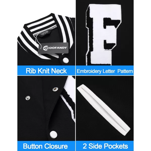 COOFANDY Men's Varsity Jacket Regular Fit Casual Letterman Baseball Bomber Jackets