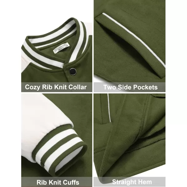 COOFANDY Men's Varsity Jackets Wool Blend Letterman Baseball Lightweight Bomber Jacket