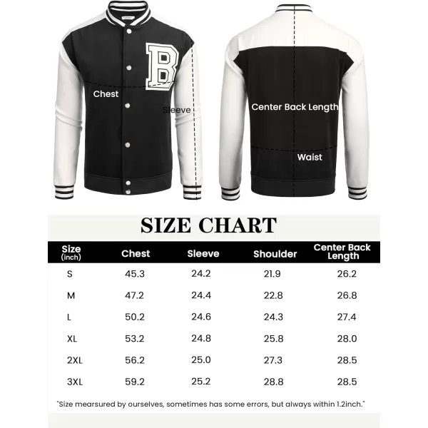 COOFANDY Men's Varsity Jackets Wool Blend Letterman Baseball Lightweight Bomber Jacket
