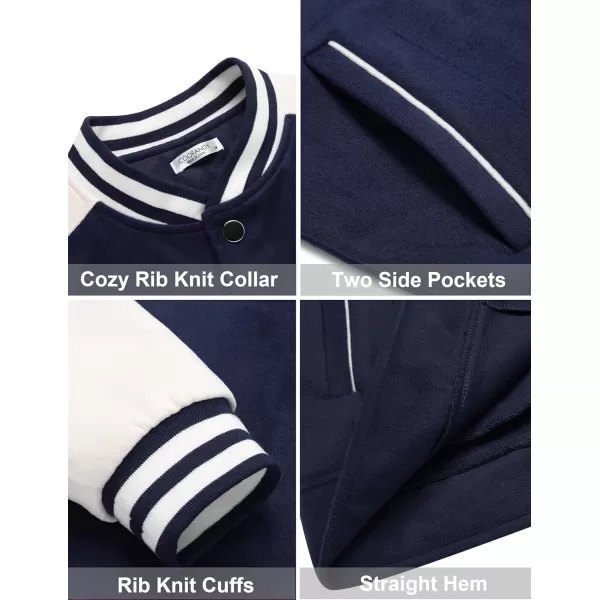 COOFANDY Men's Varsity Jackets Wool Blend Letterman Baseball Lightweight Bomber Jacket
