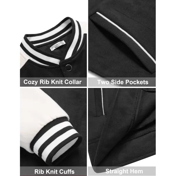 COOFANDY Men's Varsity Jackets Wool Blend Letterman Baseball Lightweight Bomber Jacket