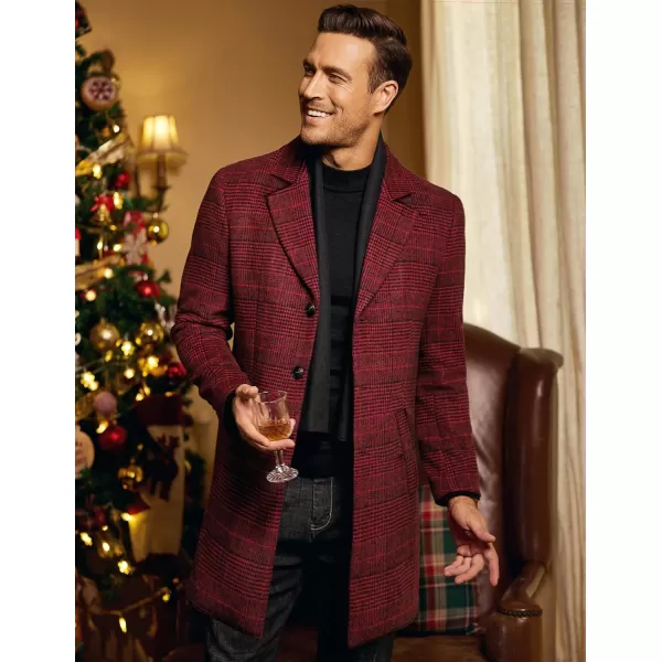 COOFANDY Mens Wool Blend Coat Winter Trench Coats Notched Lapel Collar Single Breasted Overcoat Classic Peacoat With Pockets