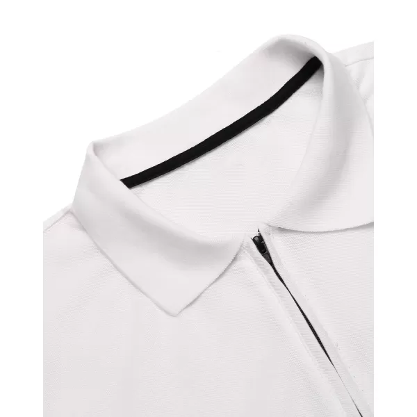 COOFANDY Men's Zipper Polo Shirts Short Sleeve Golf Shirt Slim Fit Casual T Shirts with Pocket