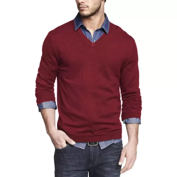 COOFANDY Men Casual V Neck Sweater Ribbed Knit Slim Fit Long Sleeve Pullover Top