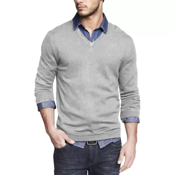 COOFANDY Men Casual V Neck Sweater Ribbed Knit Slim Fit Long Sleeve Pullover Top
