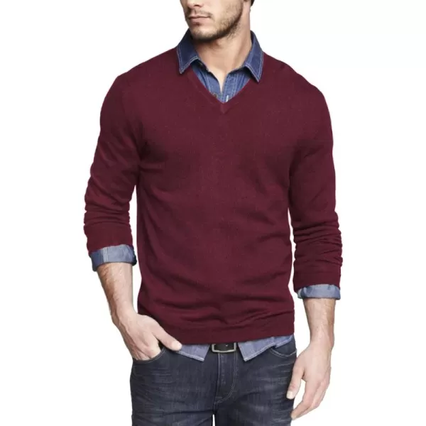 COOFANDY Men Casual V Neck Sweater Ribbed Knit Slim Fit Long Sleeve Pullover Top