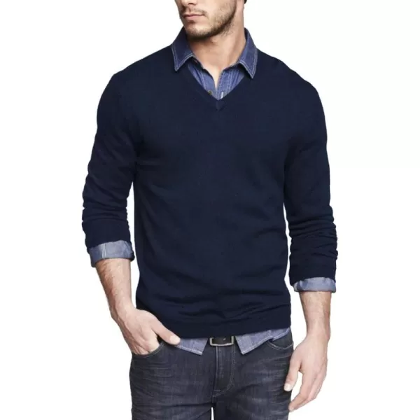 COOFANDY Men Casual V Neck Sweater Ribbed Knit Slim Fit Long Sleeve Pullover Top