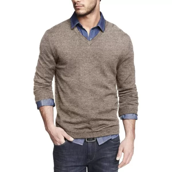 COOFANDY Men Casual V Neck Sweater Ribbed Knit Slim Fit Long Sleeve Pullover Top