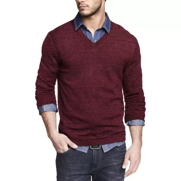 COOFANDY Men Casual V Neck Sweater Ribbed Knit Slim Fit Long Sleeve Pullover Top