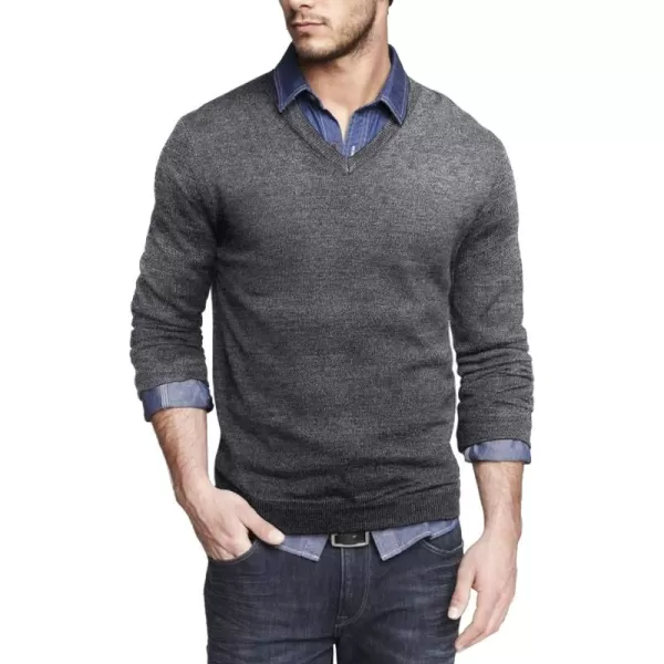 COOFANDY Men Casual V Neck Sweater Ribbed Knit Slim Fit Long Sleeve Pullover Top