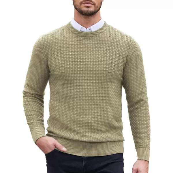 COOFANDY Men Dress Crewneck Sweater Pullover Knit Long Sleeve Casual Slim Fit Sweater