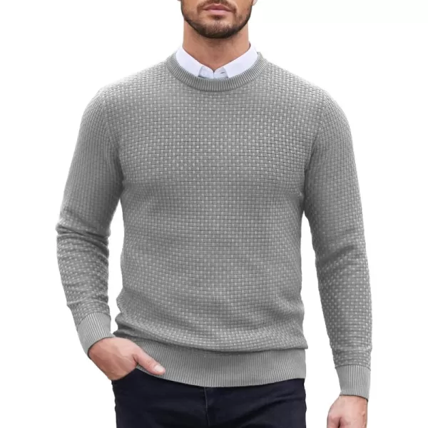 COOFANDY Men Dress Crewneck Sweater Pullover Knit Long Sleeve Casual Slim Fit Sweater