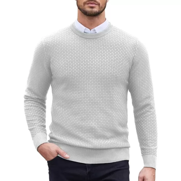 COOFANDY Men Dress Crewneck Sweater Pullover Knit Long Sleeve Casual Slim Fit Sweater