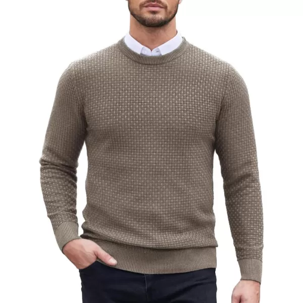 COOFANDY Men Dress Crewneck Sweater Pullover Knit Long Sleeve Casual Slim Fit Sweater