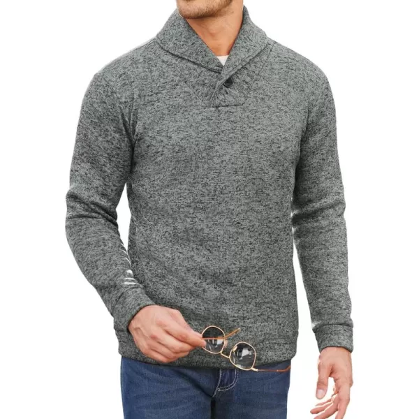 COOFANDY Men Dress Shawl Collar Pullover Sweatshirt Fashion Slim Fit Knit Sweater