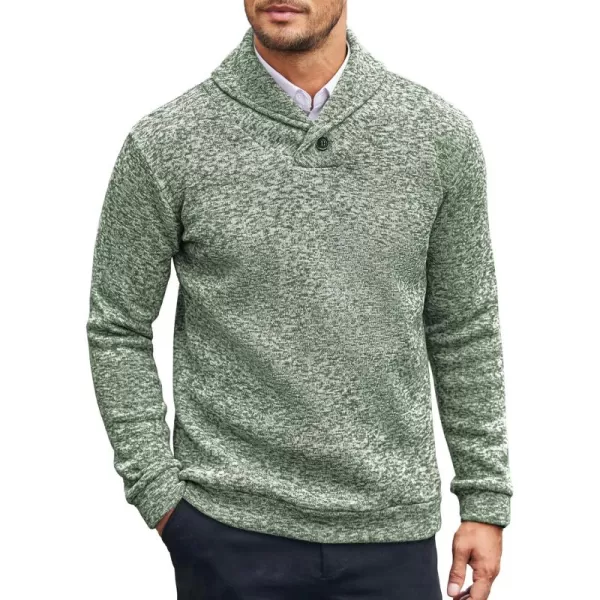 COOFANDY Men Dress Shawl Collar Pullover Sweatshirt Fashion Slim Fit Knit Sweater