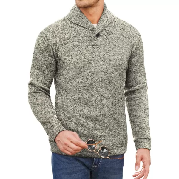COOFANDY Men Dress Shawl Collar Pullover Sweatshirt Fashion Slim Fit Knit Sweater