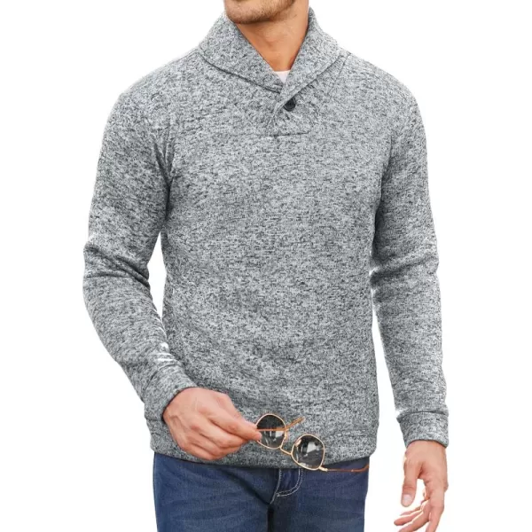 COOFANDY Men Dress Shawl Collar Pullover Sweatshirt Fashion Slim Fit Knit Sweater