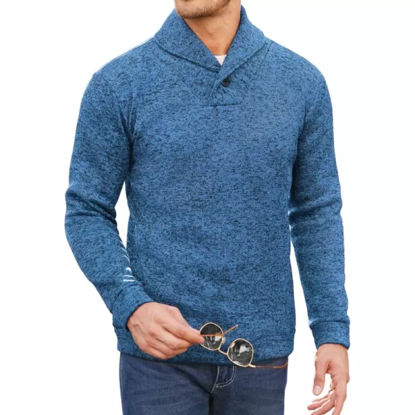 COOFANDY Men Dress Shawl Collar Pullover Sweatshirt Fashion Slim Fit Knit Sweater