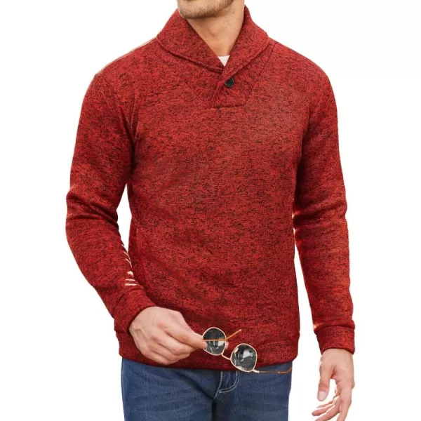 COOFANDY Men Dress Shawl Collar Pullover Sweatshirt Fashion Slim Fit Knit Sweater