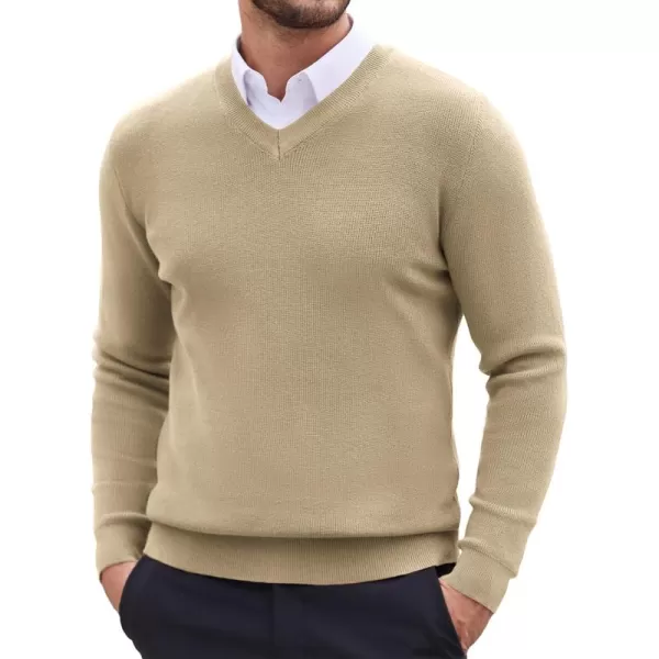 COOFANDY Men V Neck Dress Sweater Knit Long Sleeve Casual Slim Fit Pullover Sweater