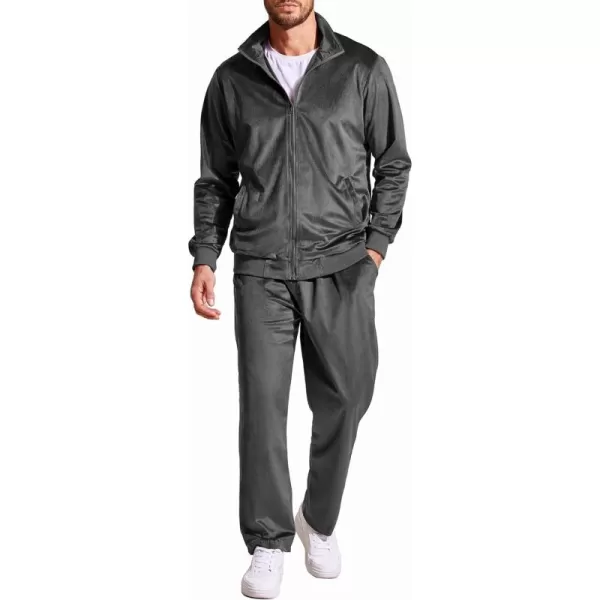 COOFANDY Mens 2 Piece Velour Tracksuit Full Zip Jackets Pants Velvet Jogging Suits Sweatsuit Set