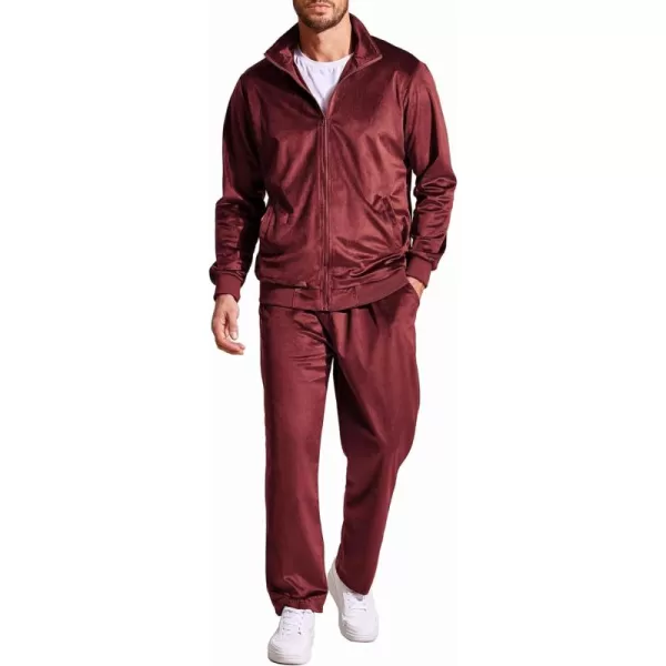 COOFANDY Mens 2 Piece Velour Tracksuit Full Zip Jackets Pants Velvet Jogging Suits Sweatsuit Set