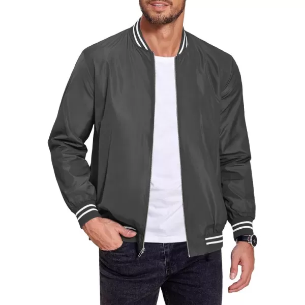COOFANDY Men's Bomber Jackets Lightweight Windbreaker Full Zip Varsity Jacket Casual Active Coat Outwear