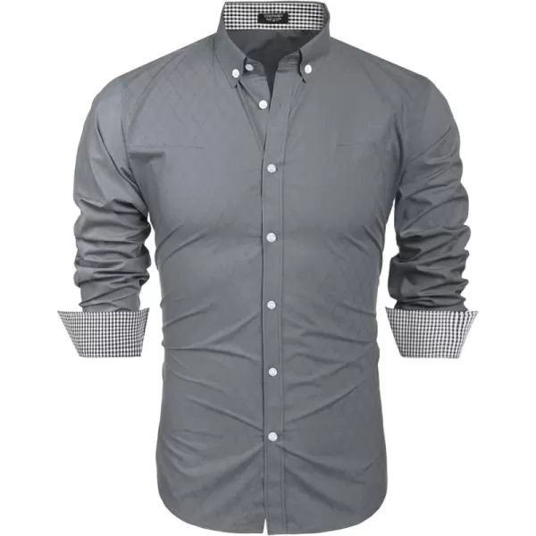 COOFANDY Men's Business Dress Shirt Long Sleeve Casual Slim Fit Button Down Shirt