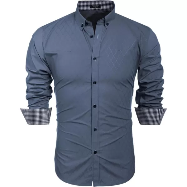 COOFANDY Men's Business Dress Shirt Long Sleeve Casual Slim Fit Button Down Shirt