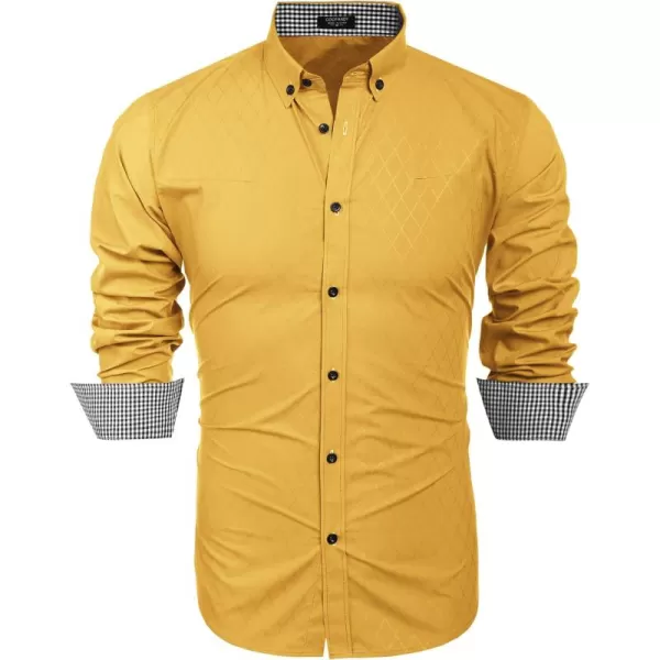 COOFANDY Men's Business Dress Shirt Long Sleeve Casual Slim Fit Button Down Shirt